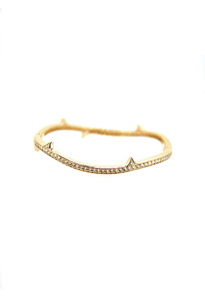 Thorn Pave Silver Bangle