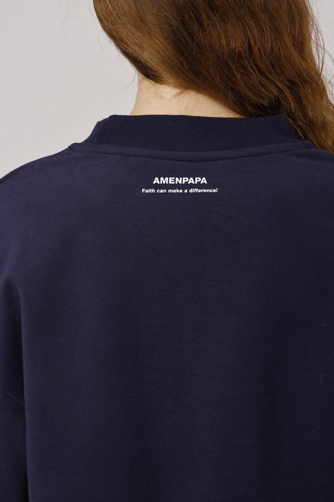 AMEN Appliqued Puff Sleeves Sweatshirt - AMENPAPA Fashion