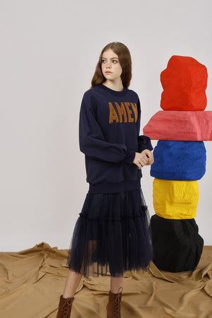AMEN Appliqued Puff Sleeves Sweatshirt - AMENPAPA Fashion