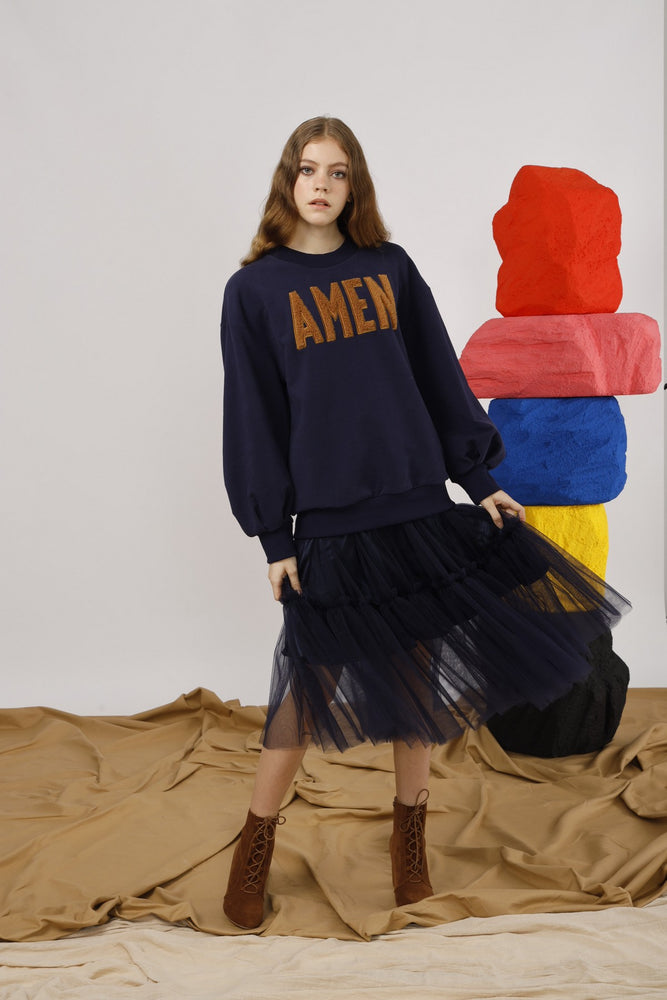 Layered Tulle Midi Skirt - AMENPAPA Fashion