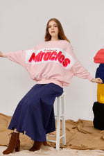 2ways Oversized Miracles Printed Sweat Top