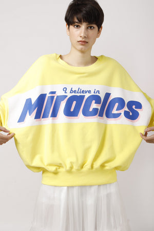 2ways Oversized Miracles Printed Sweat Top - AMENPAPA Fashion