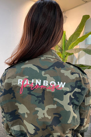 Unisex Rainbow Military Parker Jacket